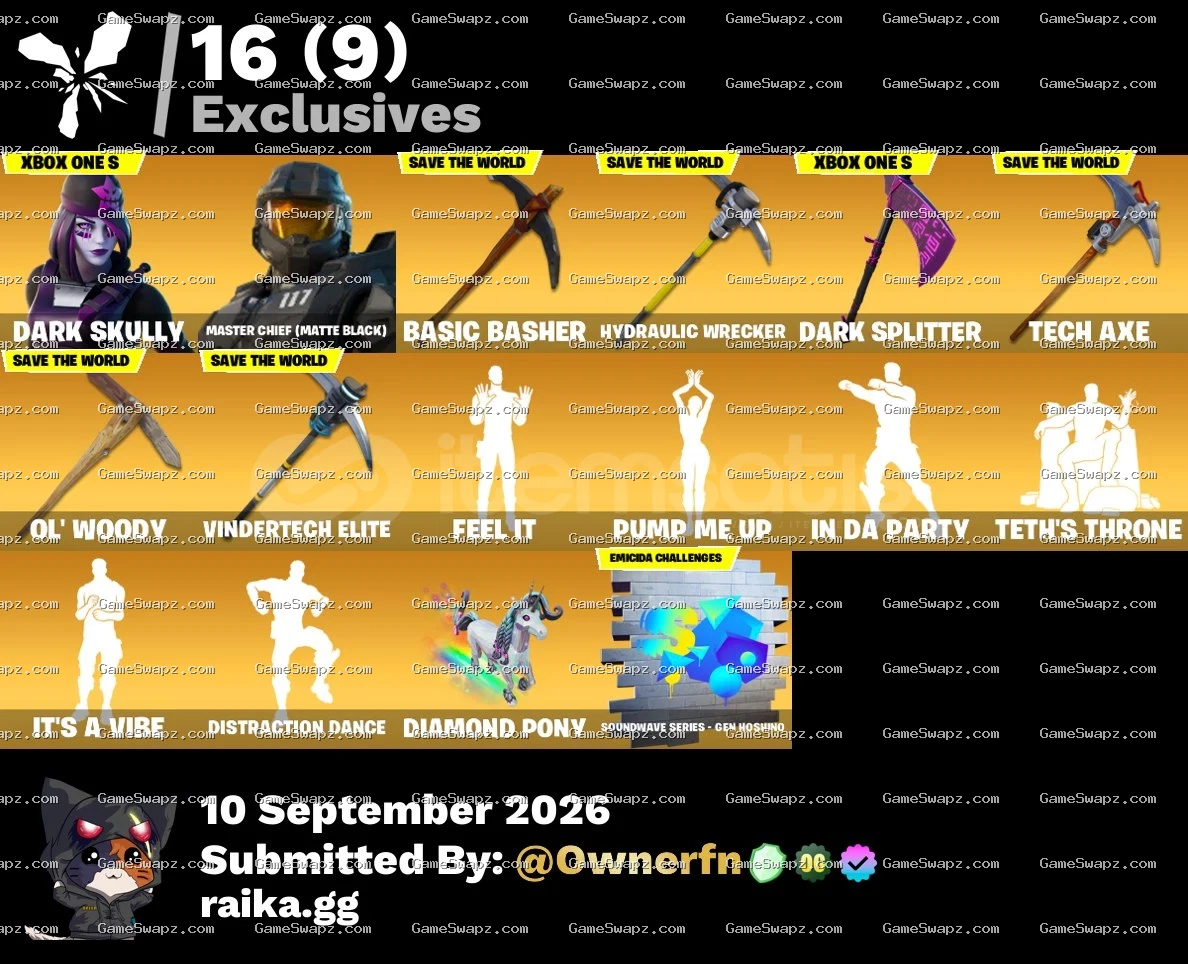 270 Skins, Dark Skully, Lots of Emotes, Lifetime Full Mail Access