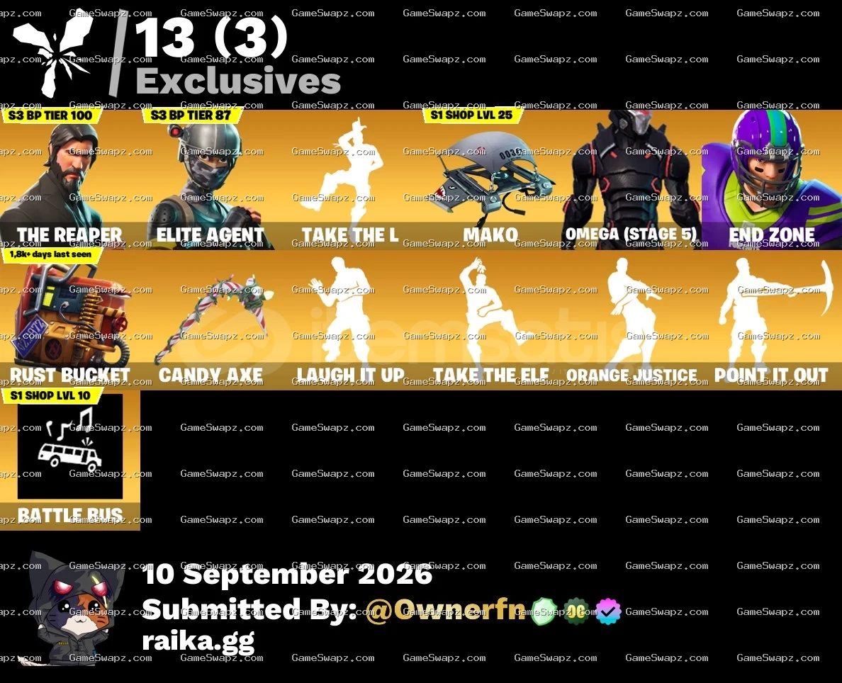 69 Skins, The Reaper, Full Omega, Lifetime Full Mail Access