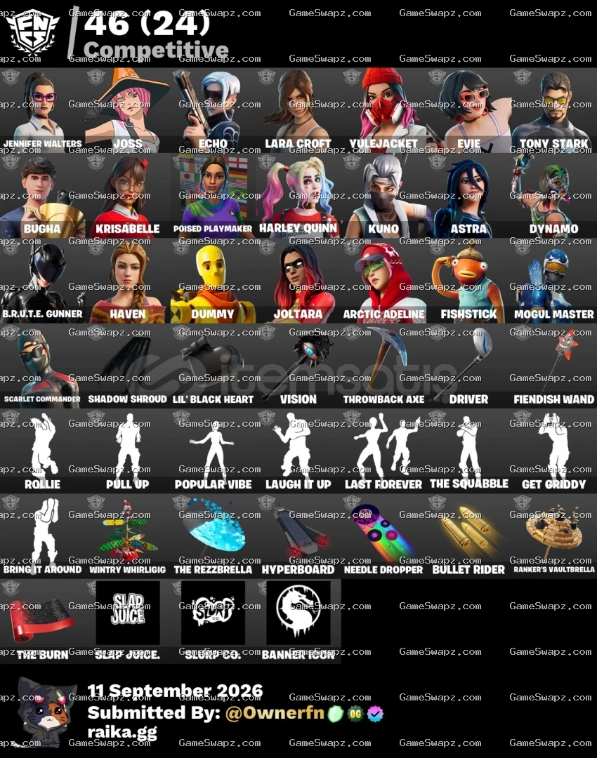 135 Skins, 40 Shop Items, Lara Croft, Lifetime Full Mail Access