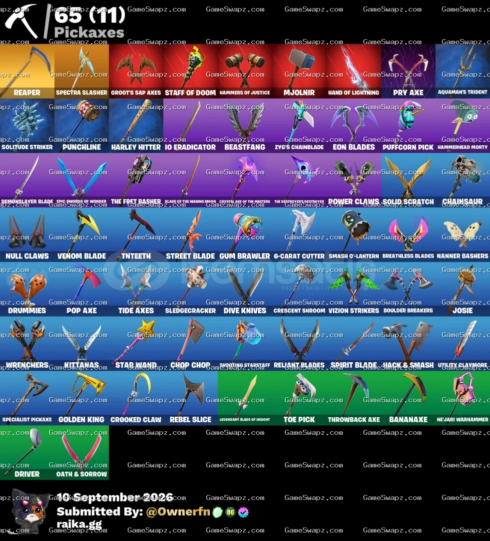 65 Skins, Gold Midas, Lara Croft, Lifetime Full Mail Access