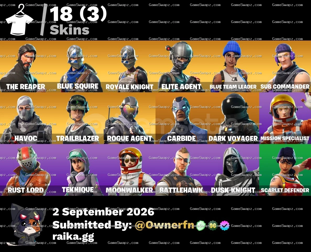 18 Skins, The Reaper, Season 2 Knights, Lifetime Full Mail Access