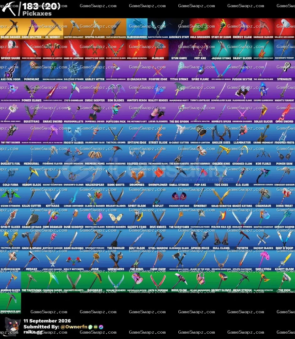 182 Skins, OG, Save the World, Rogue Spider, Lifetime Full Mail Access