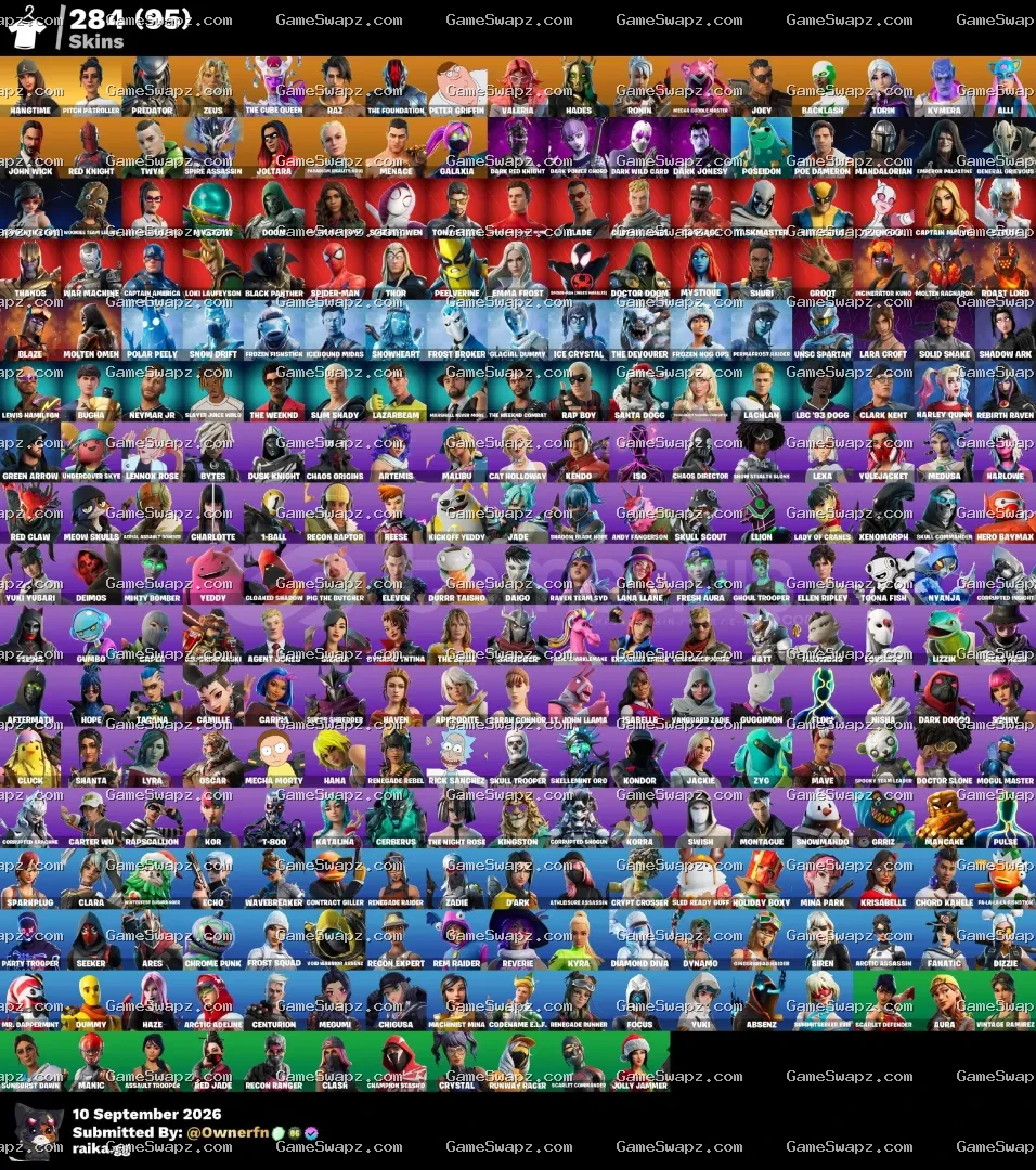 284 Skins, Leviathan Axe, Tryhard, Lifetime Full Mail Access