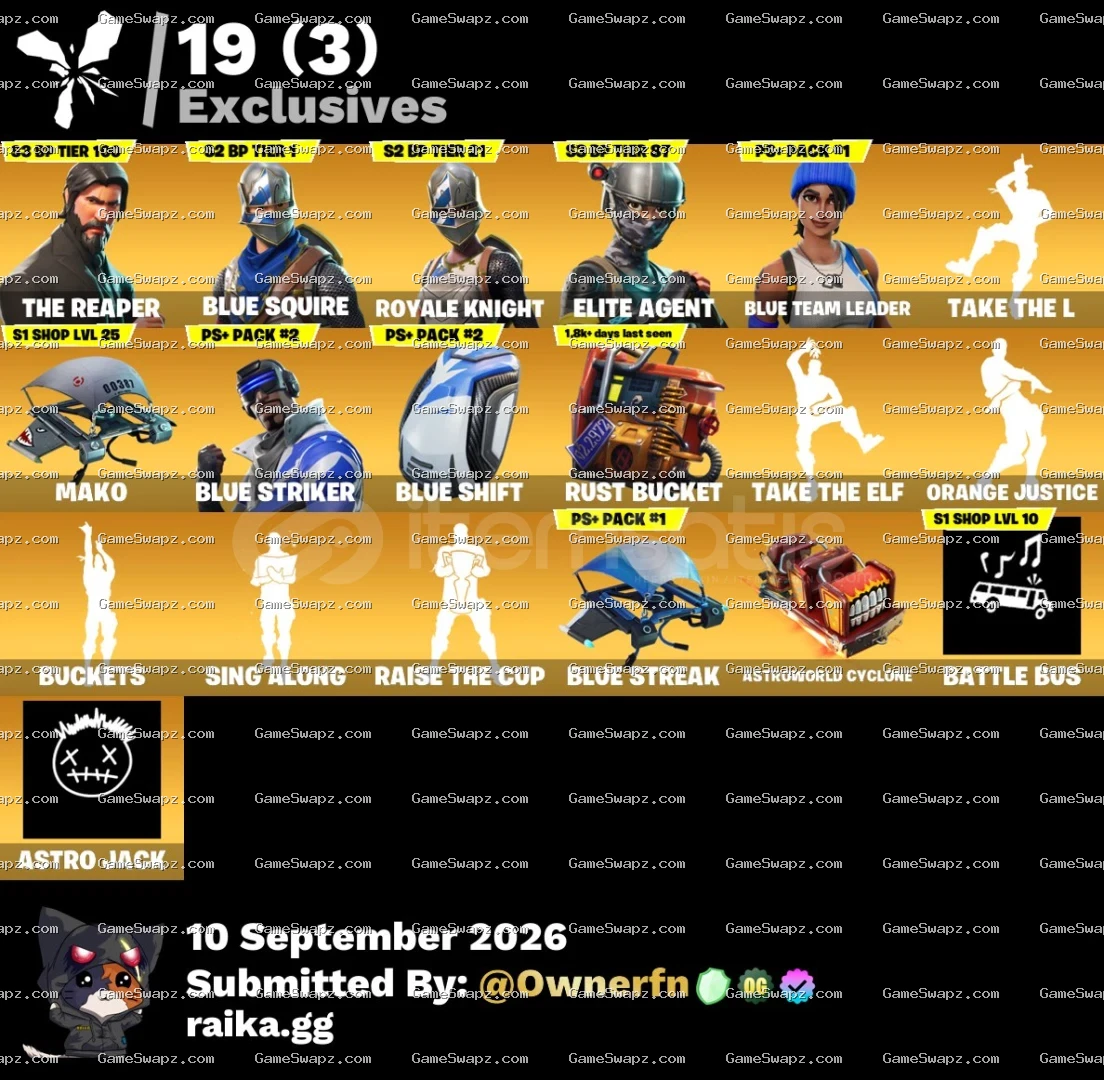 24 Skins, The Reaper, Season 2 Knights, Lifetime Full Mail Access