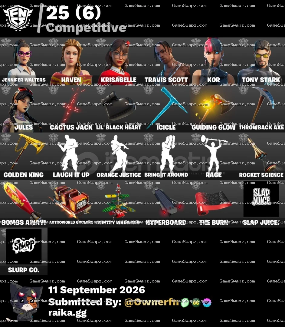 121 Skins, Travis Scott, Kratos, Lifetime Full Mail Access