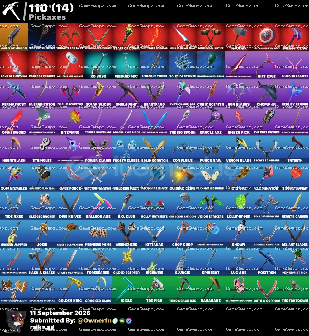 121 Skins, Travis Scott, Kratos, Lifetime Full Mail Access