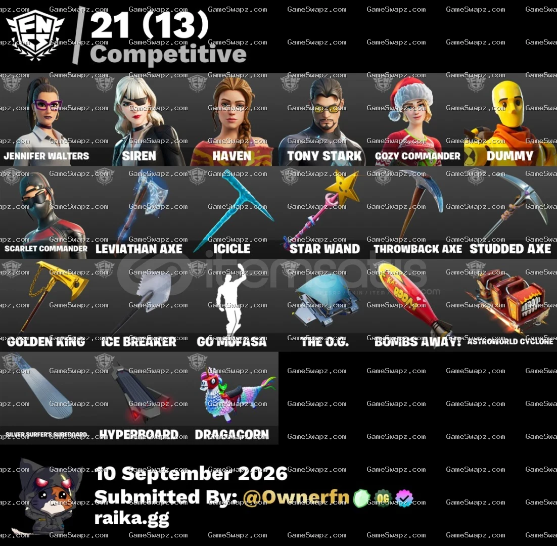 59 Skins, Leviathan Axe, Full Tryhard, Lifetime Full Mail Access