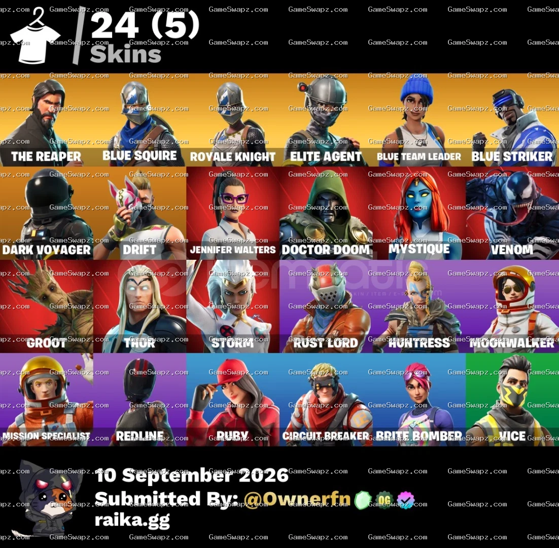 24 Skins, The Reaper, Season 2 Knights, Lifetime Full Mail Access