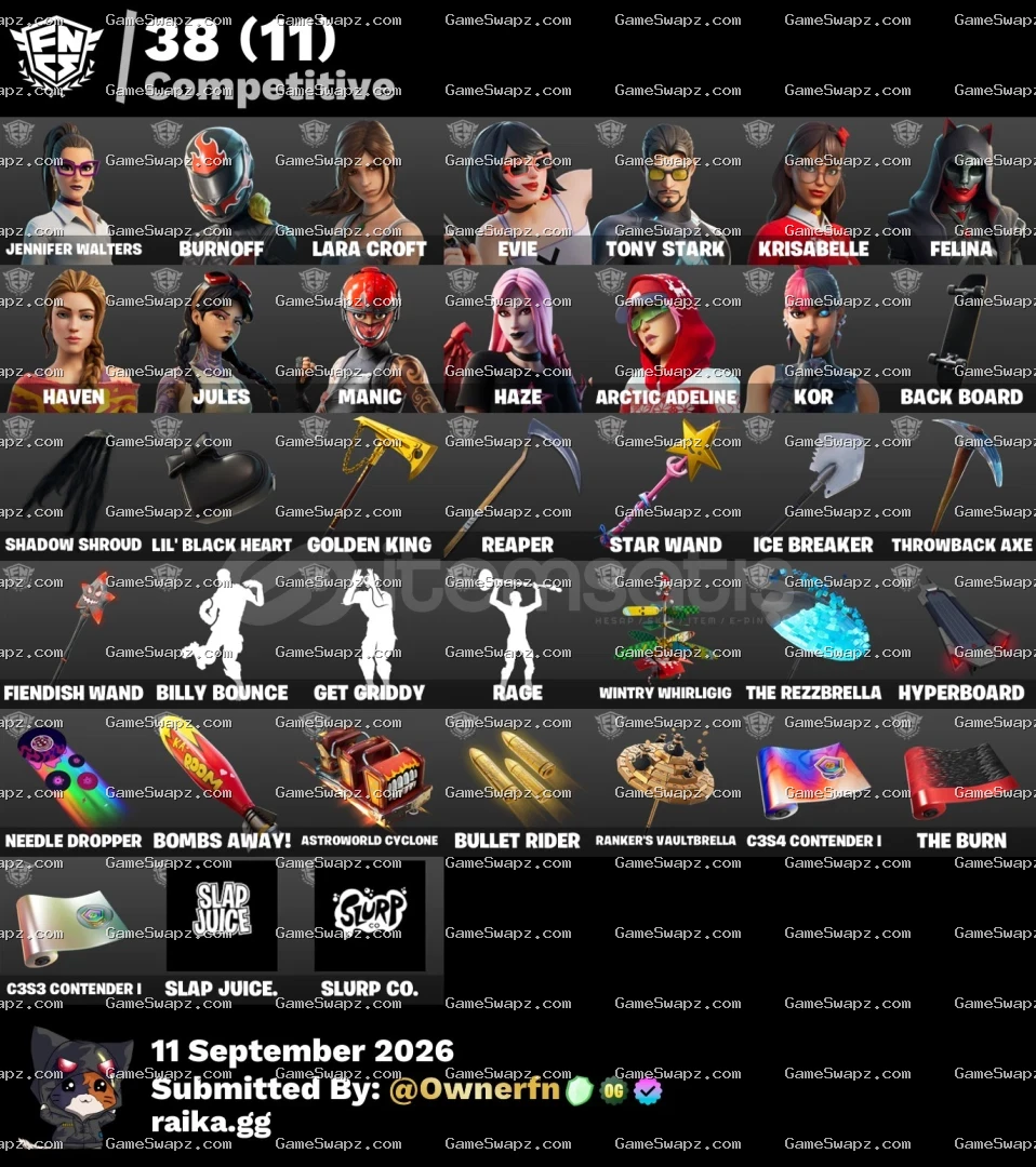 98 Skins, Neo Versa, Lara Croft, Lifetime Full Mail Access