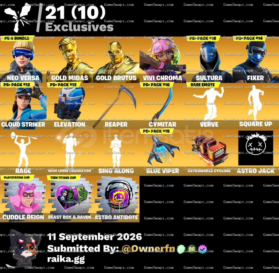 98 Skins, Neo Versa, Lara Croft, Lifetime Full Mail Access