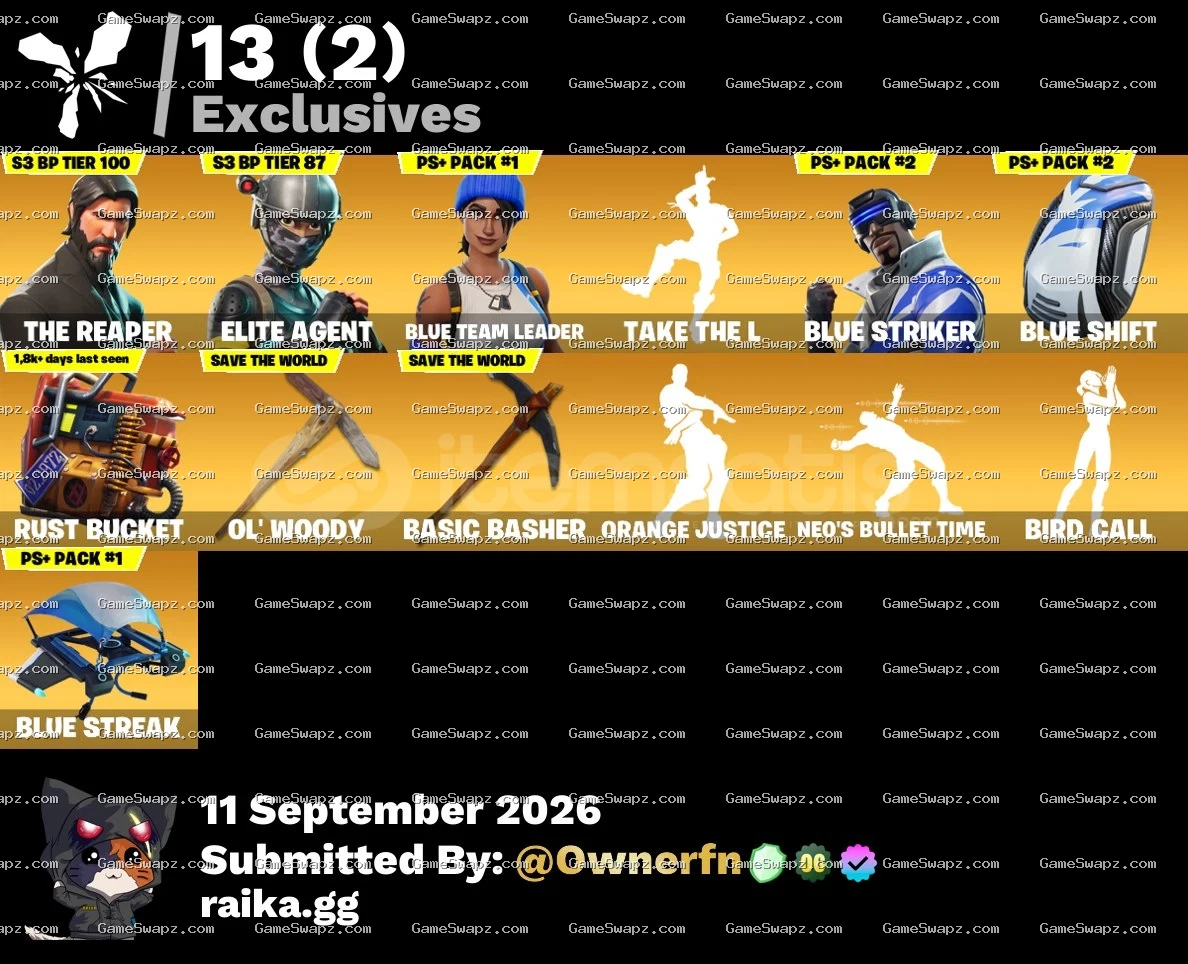 94 Skins, The Reaper, Omega, Lifetime Full Mail Access