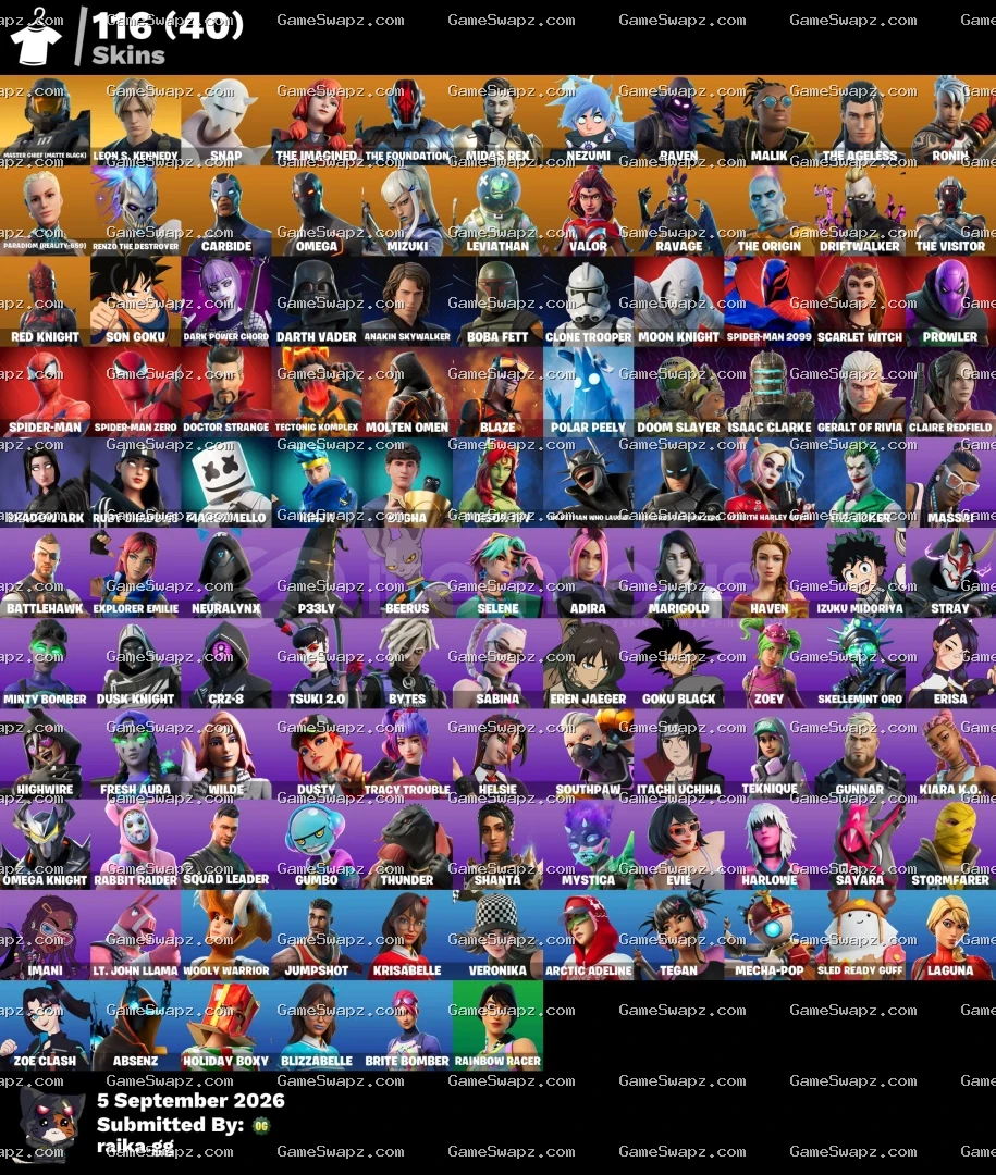 Fortnite OG Season 4 Account, 116 Skins, Solid Epic Games Account