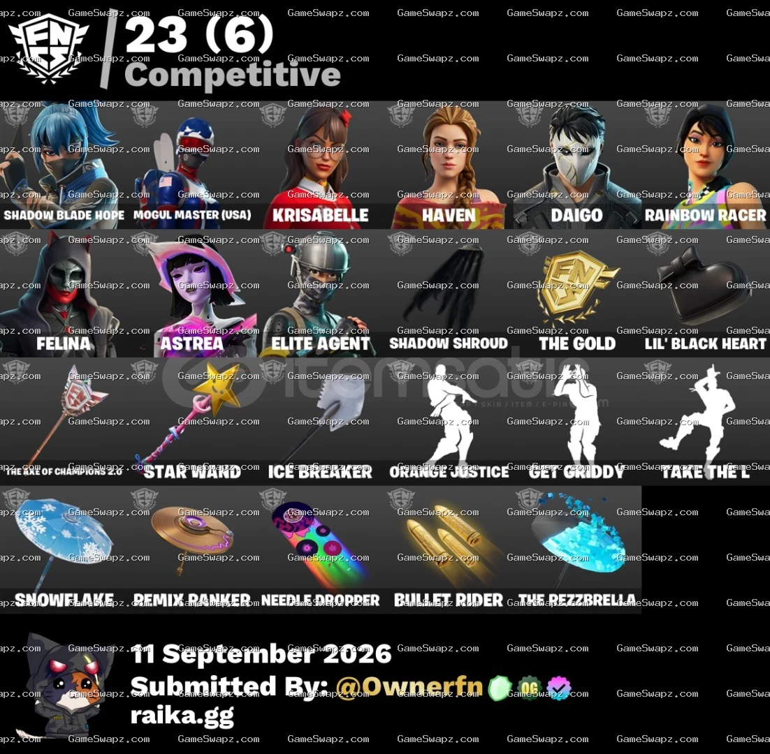 94 Skins, The Reaper, Omega, Lifetime Full Mail Access