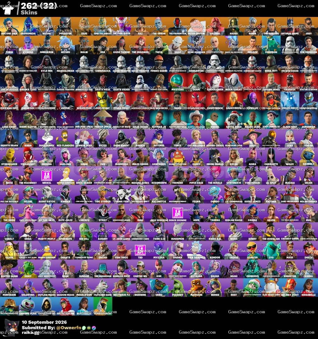 262 Skins, Spider-Man, Lifetime Full Mail Access