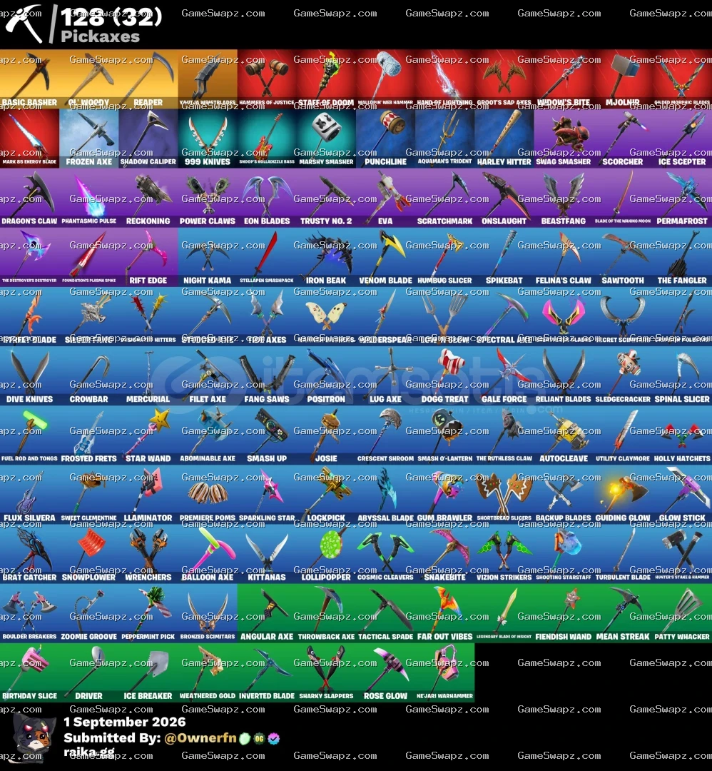 124 Skins, The Reaper, OG, Save the World, Lifetime Full Mail Access