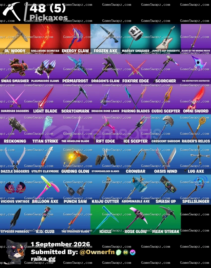 59 Skins, OG, Save the World, The Ice King, Lifetime Full Mail Access