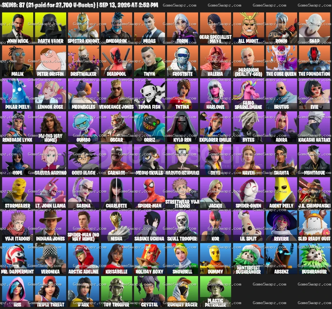 Spider-Gwen / Naruto / Kakashi / Starter Account