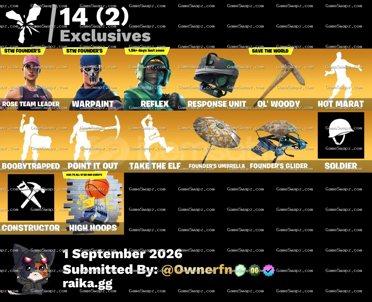 61 Skins, OG, Save the World, The Ice King, Lifetime Full Mail Access