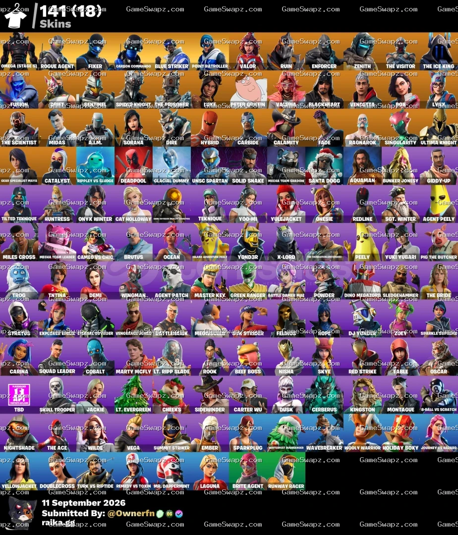 141 Skins, Full Omega, The Ice King, Lifetime Full Mail Access