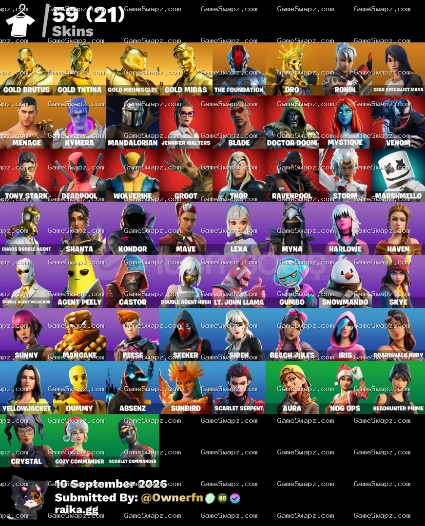 59 Skins, Leviathan Axe, Full Tryhard, Lifetime Full Mail Access