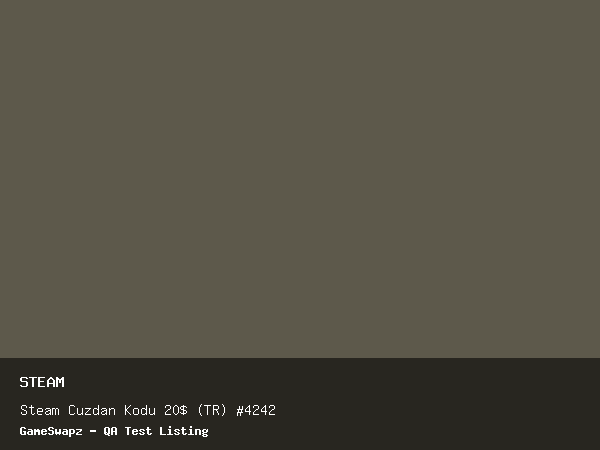 Steam Cüzdan Kodu 20$ (TR) #4242