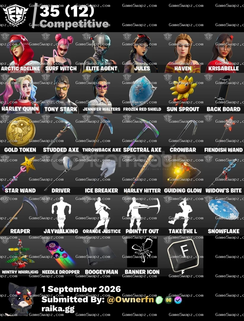 124 Skins, The Reaper, OG, Save the World, Lifetime Full Mail Access
