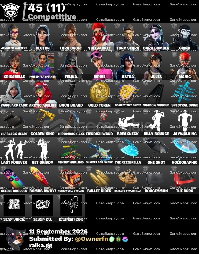 108 Skins, 37 Shop Items, Lara Croft, Lifetime Full Mail Access